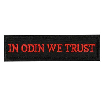 Badge Viking In Odin We Trust rouge