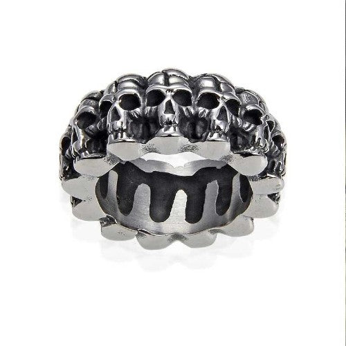 Bague Viking Crane Punk face