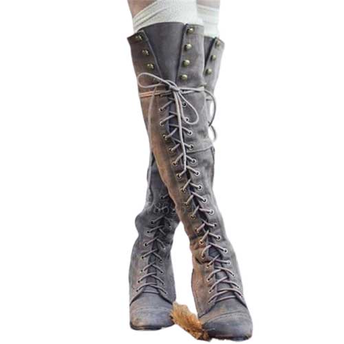 Bottes Viking Style Haut Femme beige