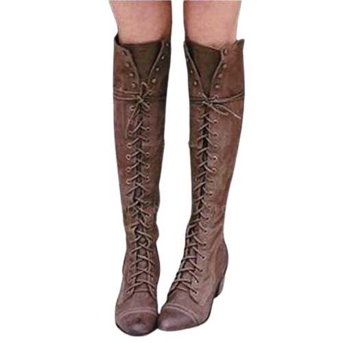 Bottes Viking Style Haut Femme brun