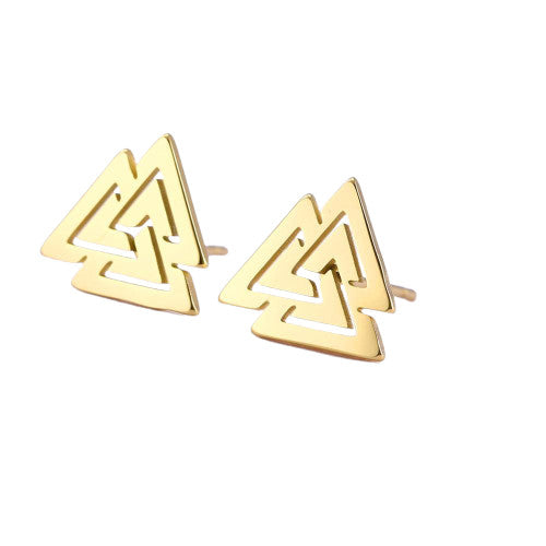 Boucle d'Oreille Viking Valknut or