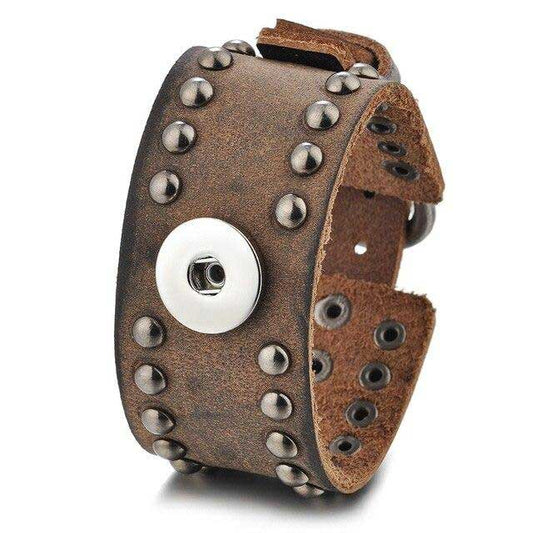 Bracelet de Force Cuir Viking brun