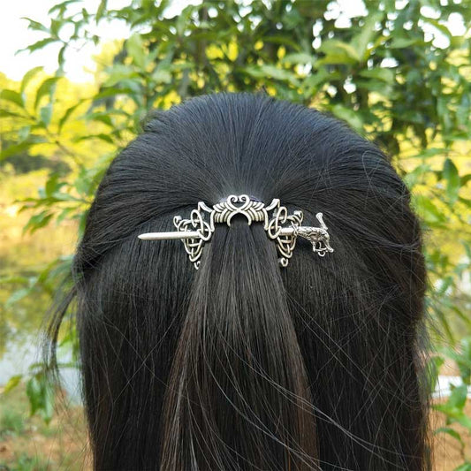 Broche Cheveux Femme Viking en Argent