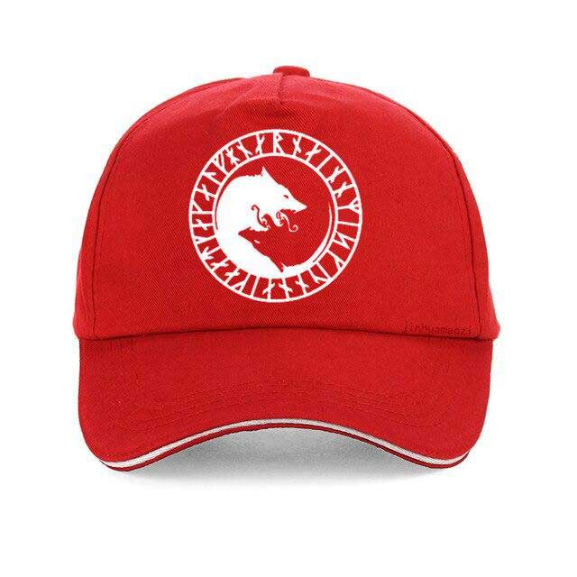 Casquette Viking Skoll et Hati rouge