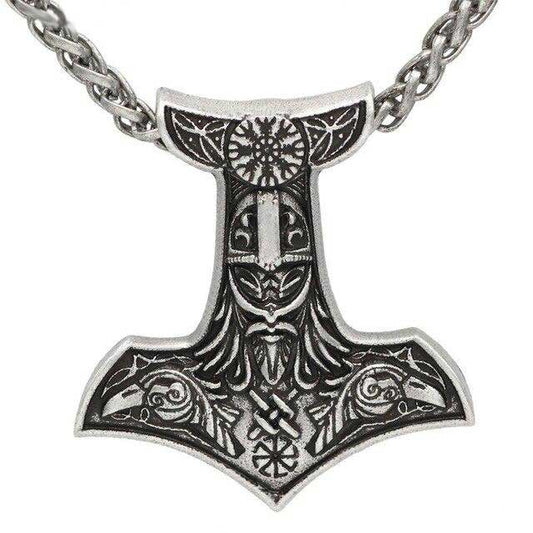 Collier Viking Thor et Odin argent