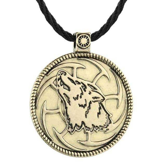Collier Viking du Loup Managarm hurlant en Or