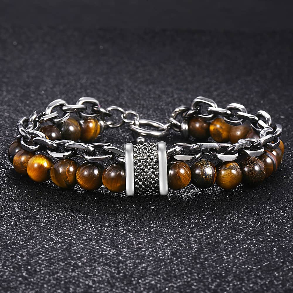 Bracelet perles oeil de tigre ragnar