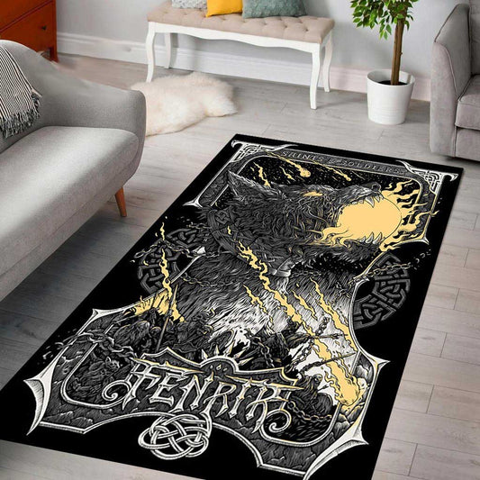 Raging Fenrir Viking Rug