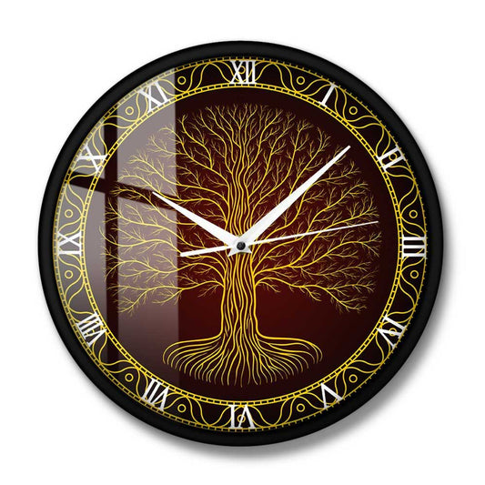 Horloge Viking Arbre Yggdrasil avec cadre