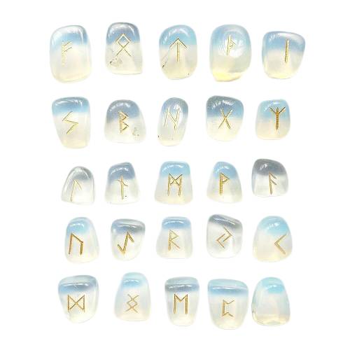 pierre viking runique en opalite
