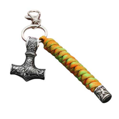 Porte-clé Viking Mjollnir orange armée
