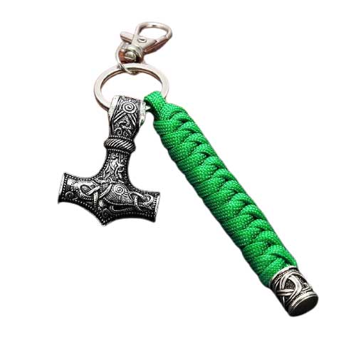 Porte-clé Viking Mjollnir vert