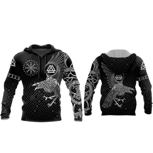 Pull viking corbeau munin deux faces