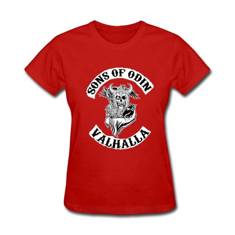 T-shirt viking fille d'odin rouge