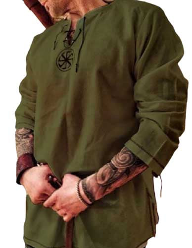 Tunique Viking Soleil Noir Vert