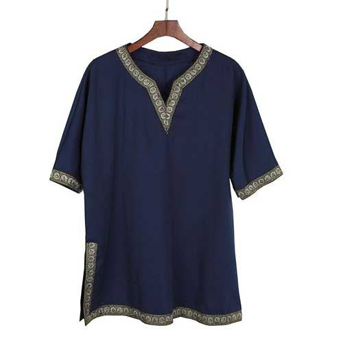 Tunique Viking médiévale bleu