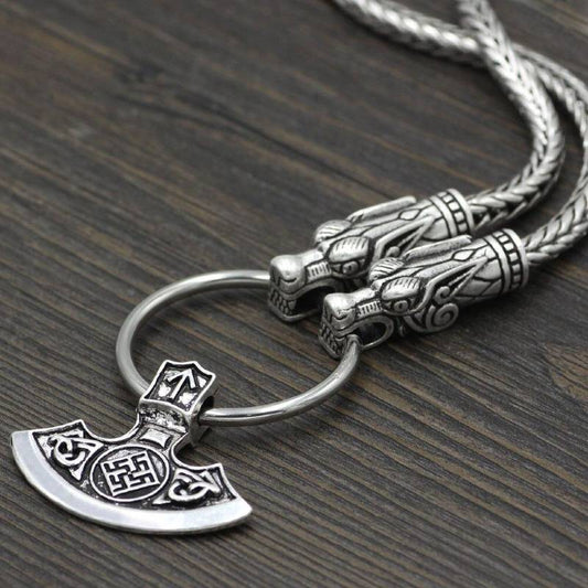 chaine viking hache nordique fond