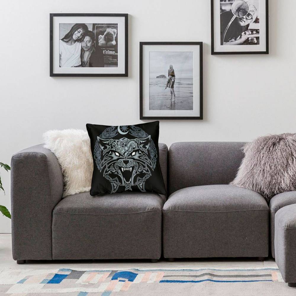 coussin viking loup du ragnarok