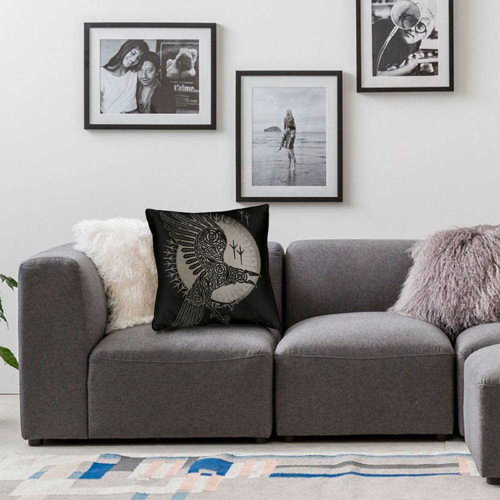 coussin viking munin avec fond