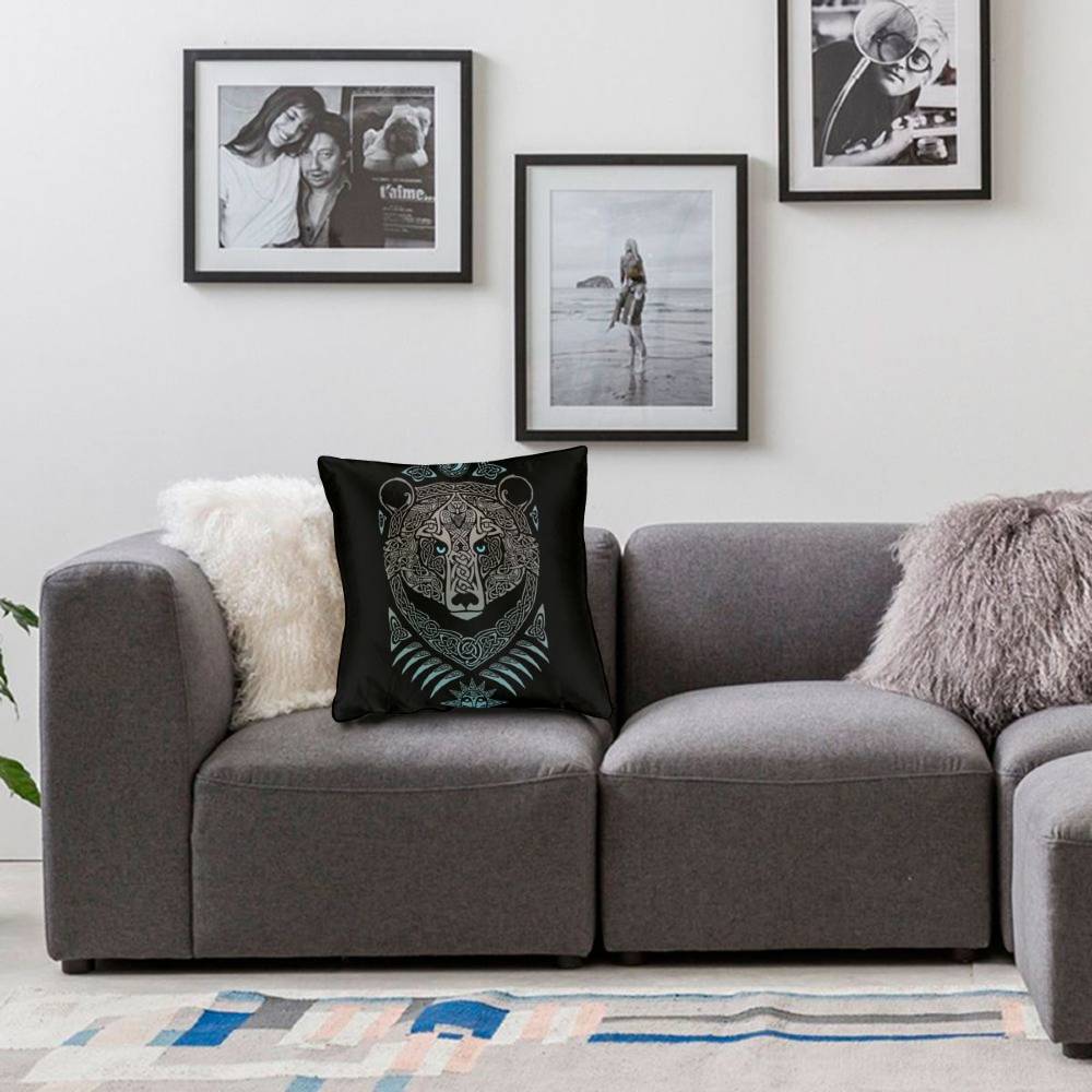 coussin viking ours avec fond