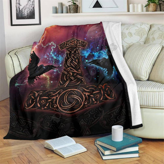 couvre lit viking mjolnir avec fond