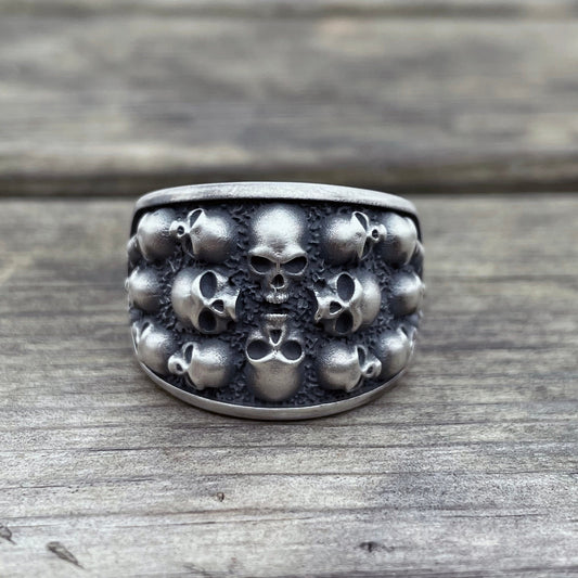 Bague Tête de Mort Gothique (Argent)