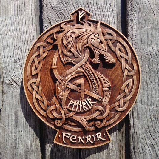 Décoration Murale en Bois Fenrir