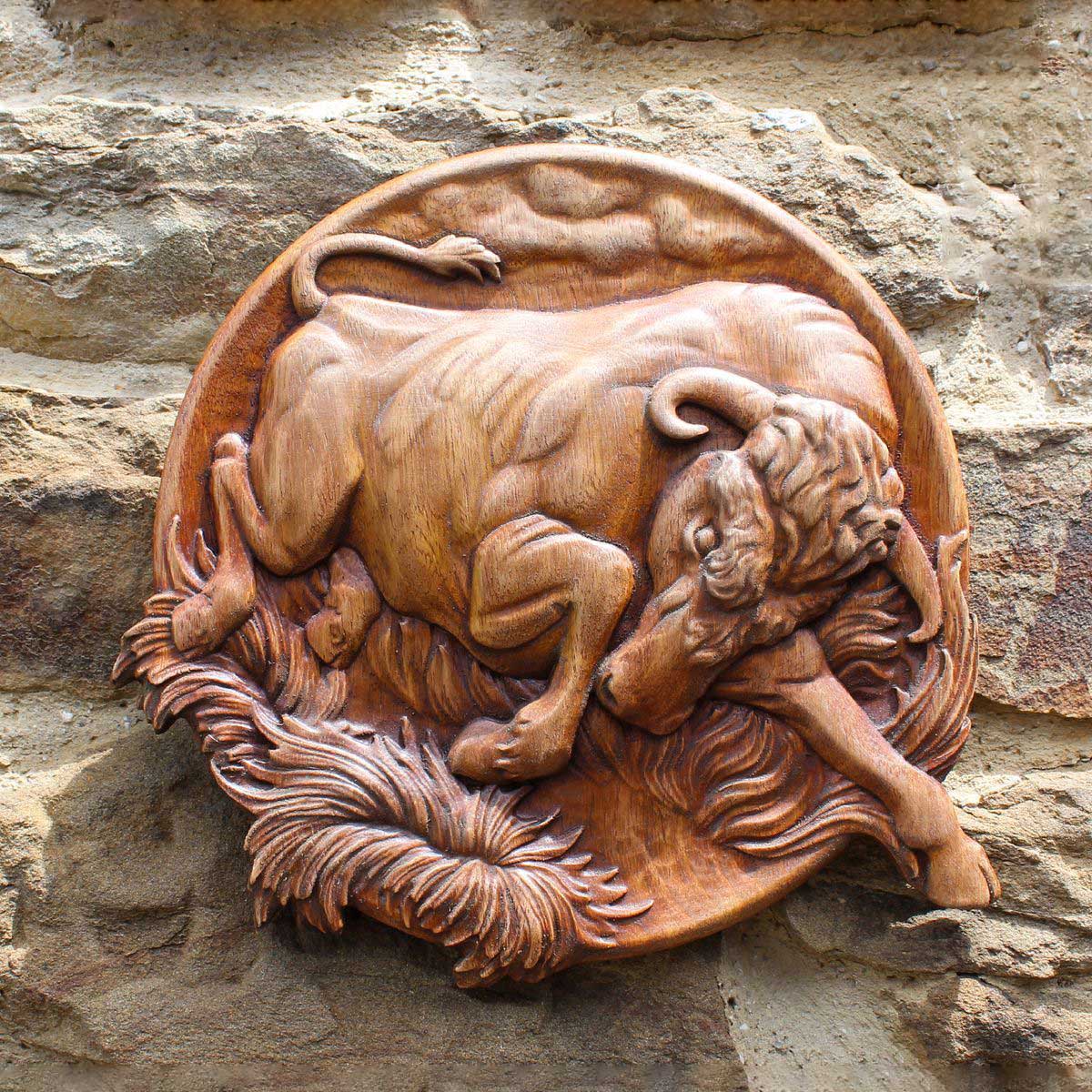 Décoration Murale Taureau en bois