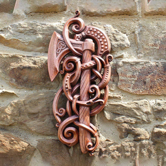 decoration murale viking hache