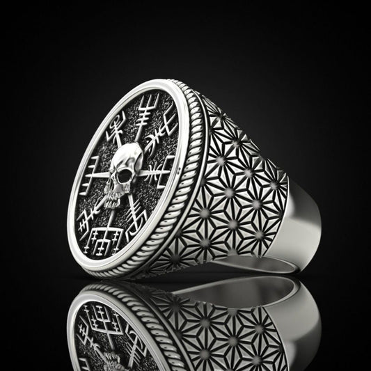 Bague Tête de Mort Viking (Argent)