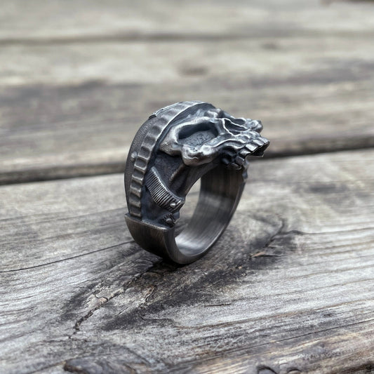 Bague Tête de Mort Harley Davidson (Argent)