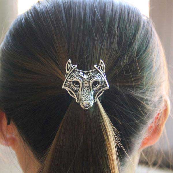 Élastique de Cheveux Loup Fenrir en argent