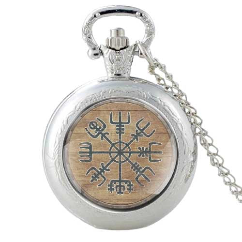 Montre à Gousset Viking Vegvisir Argent