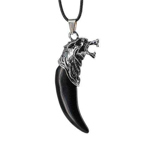 Pendentif Dent du Loup Fenrir Noir
