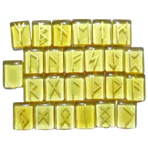 pierre viking runes verre jaune