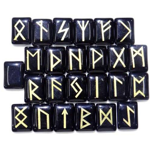 pierre viking runes verre noir