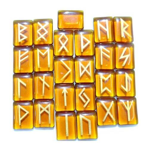 pierre viking runes verre orange