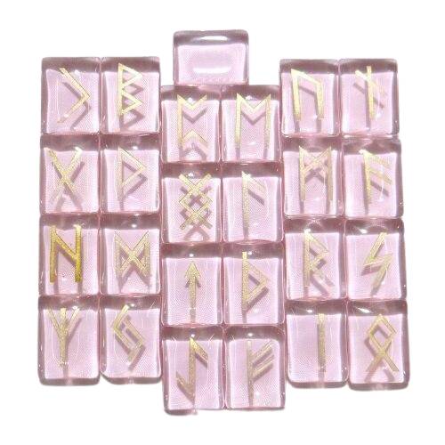 pierre viking runes verre rose