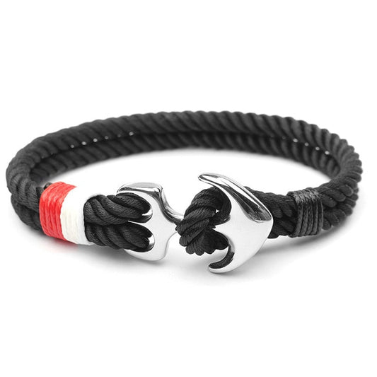 Anker-Armband Geflochtenes Schwarz