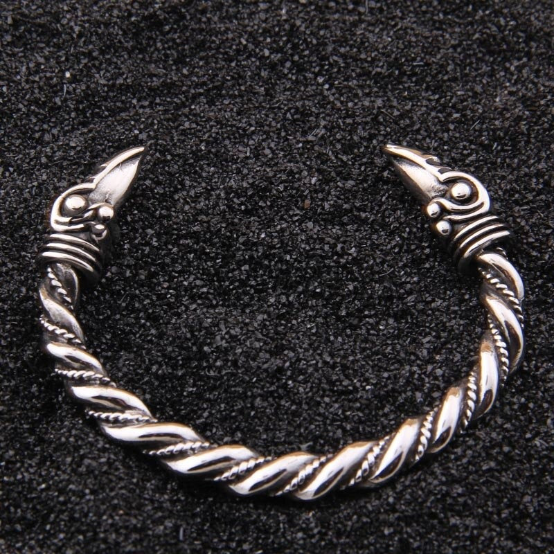 Bracelet Viking Hugin et Munin torsadé