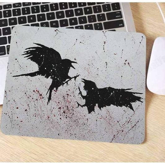 Tapis de souris viking combat des corbeaux avec fond