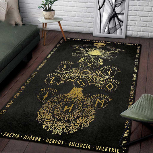 tapis viking neuf mondes or