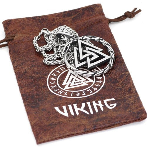 Collier Viking Ouroboros du Valknut pochette