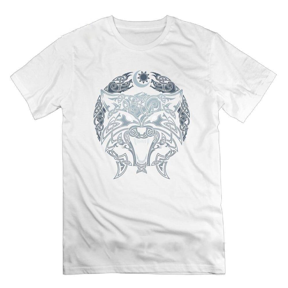 T-shirt viking loup fenrir blanc