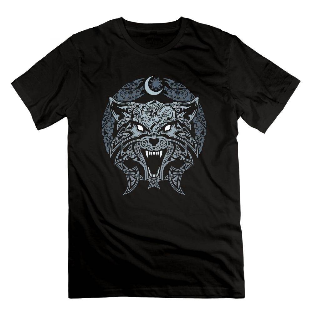 T-shirt viking loup fenrir noir