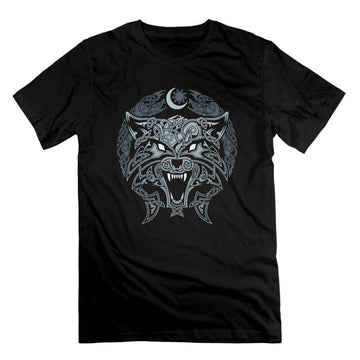 T-shirt viking loup fenrir noir