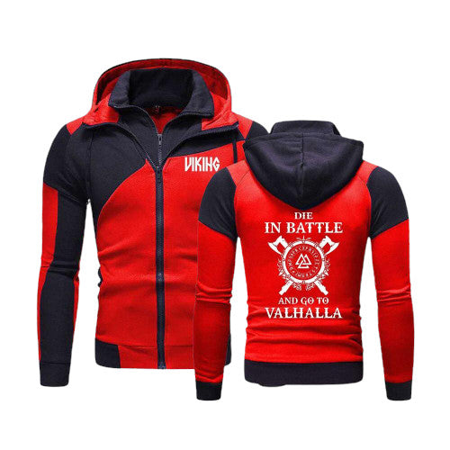 Veste Viking Die in Battle & Go to Valhalla rouge