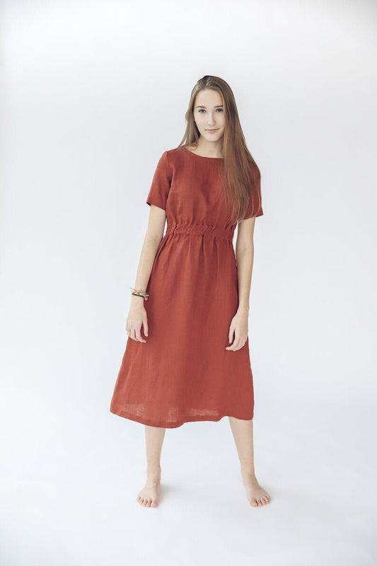 Long linen dress, soft linen dress for women