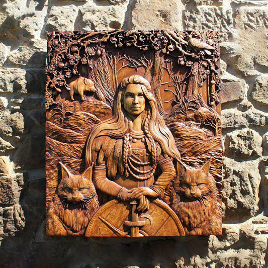 Décoration Murale VIking Freyja en bois