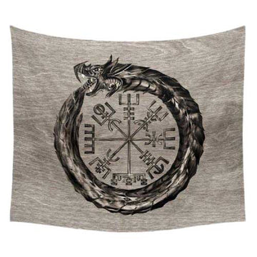 tapis mural viking jormungand et vegvisir